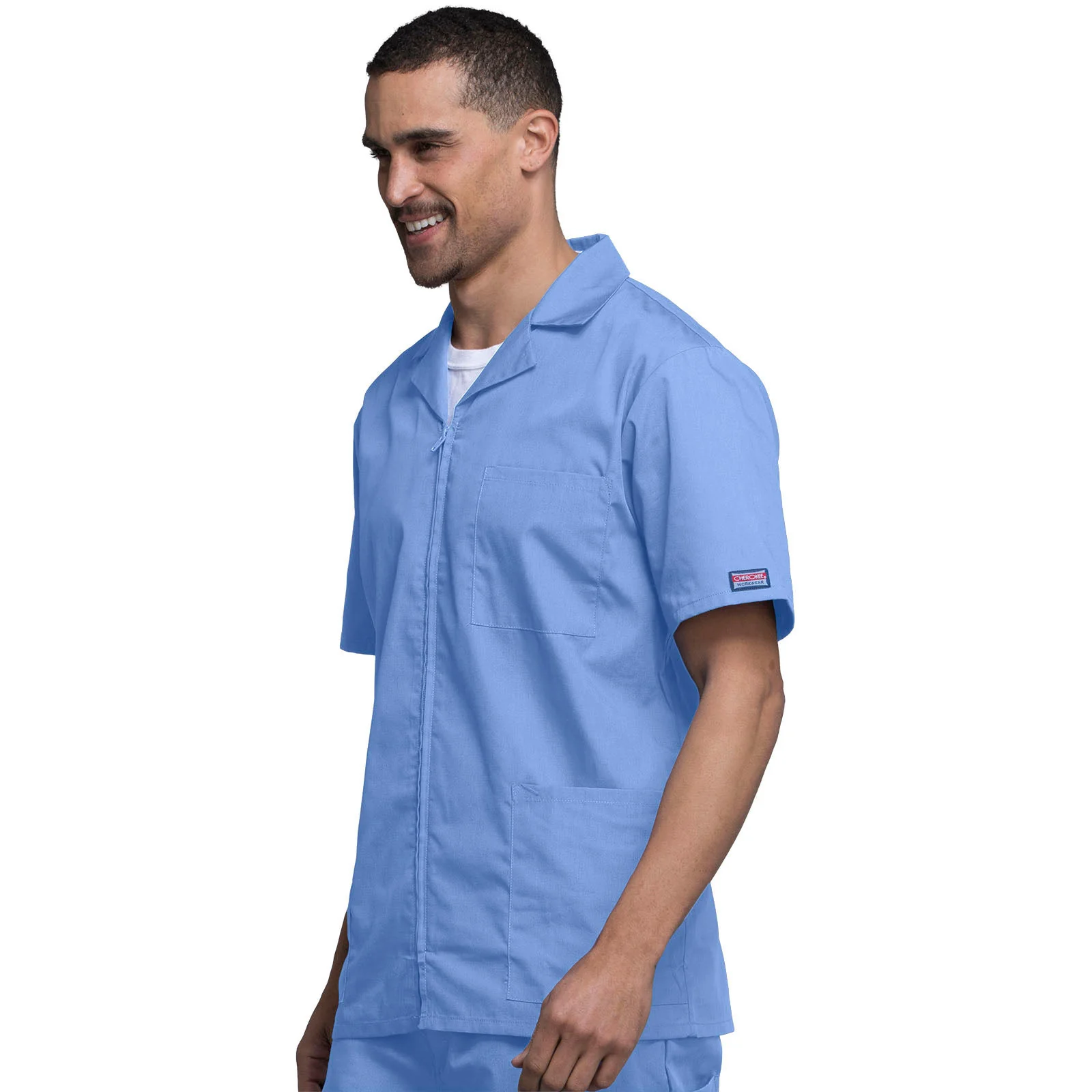 Cherokee WorkWear Men's Zip Front Scrub Jacket - Image 4