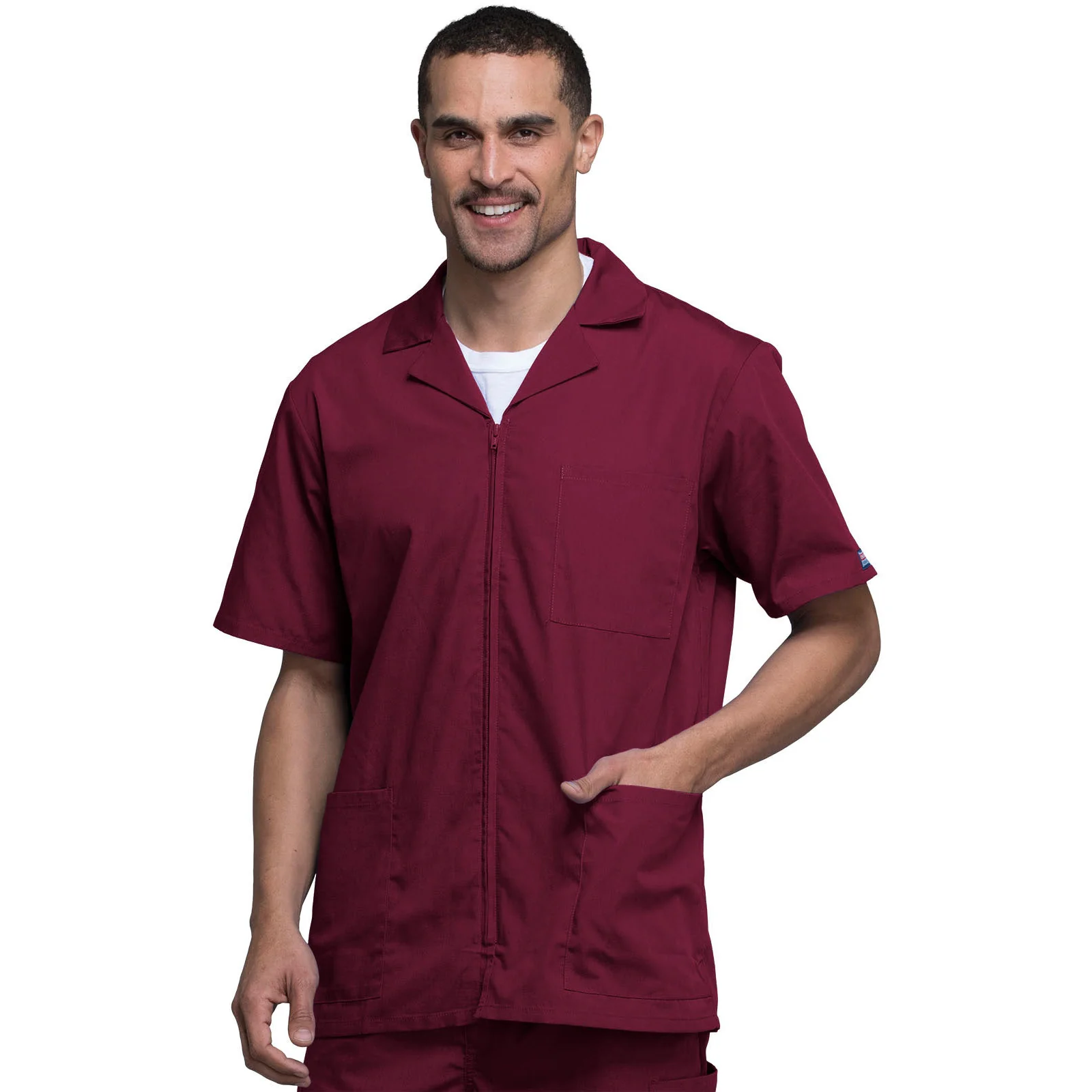 Cherokee WorkWear Men's Zip Front Scrub Jacket - Image 6