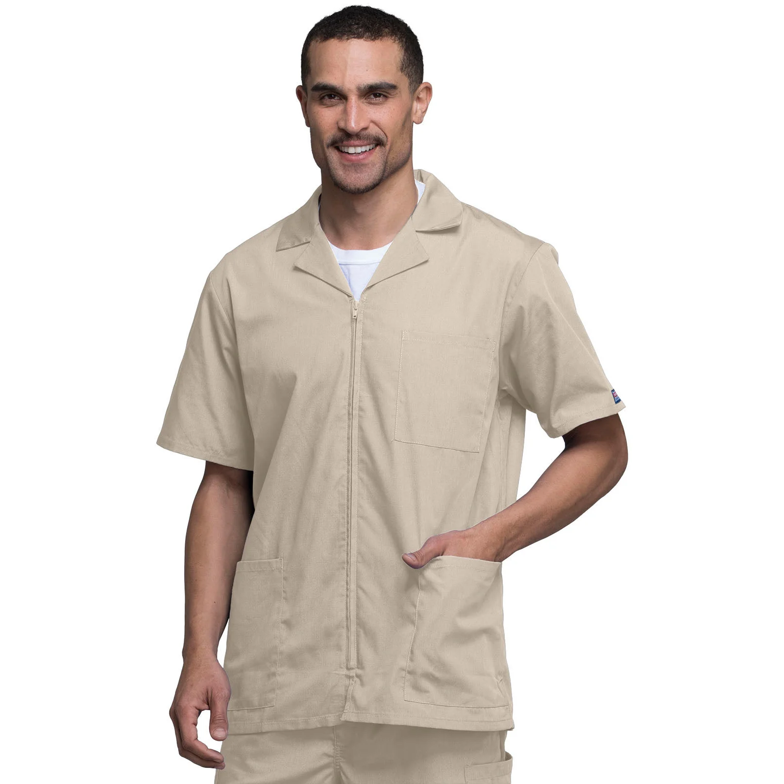 Cherokee WorkWear Men's Zip Front Scrub Jacket - Image 7