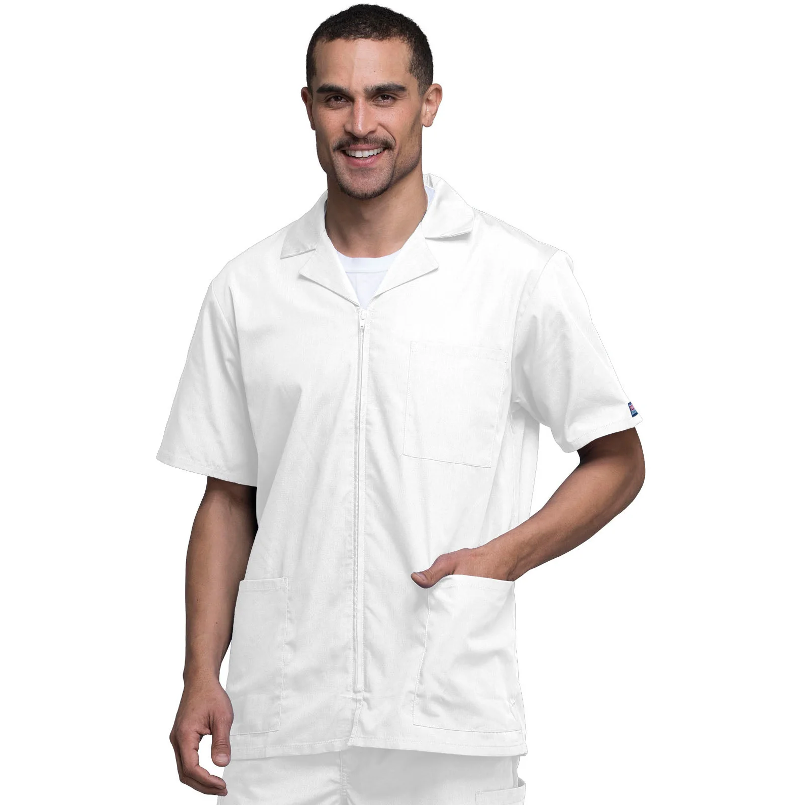 Cherokee WorkWear Men's Zip Front Scrub Jacket - Image 8