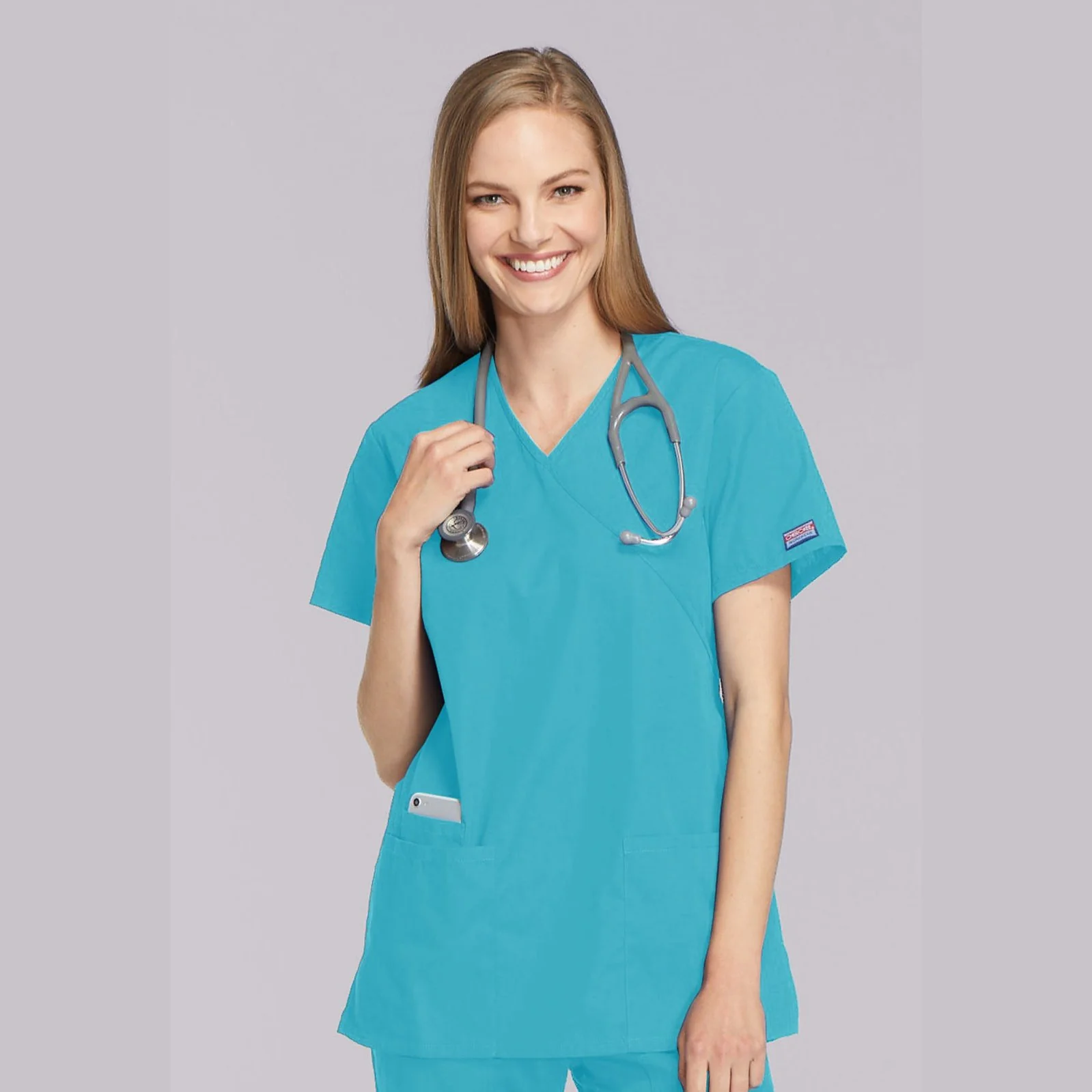 Cherokee WorkWear Women's Mock Wrap Tunic Scrub Top - Image 10