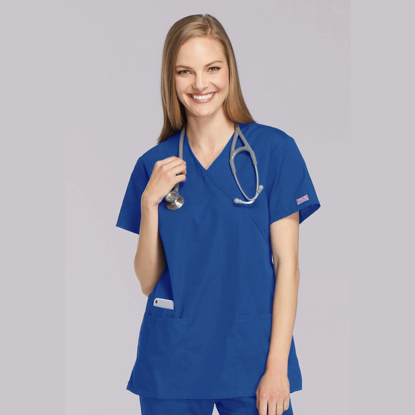Cherokee WorkWear Women's Mock Wrap Tunic Scrub Top - Image 11