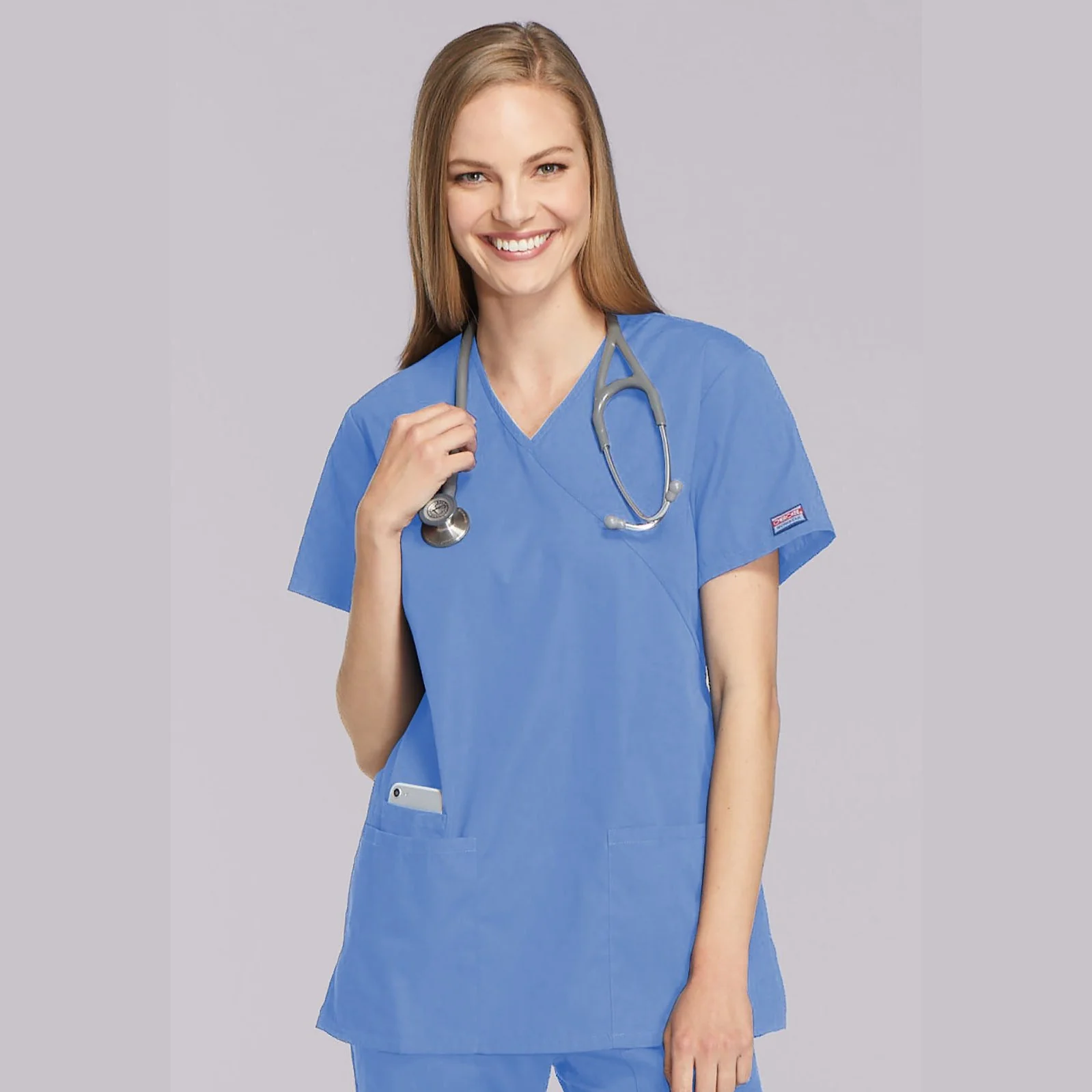 Cherokee WorkWear Women's Mock Wrap Tunic Scrub Top - Image 13