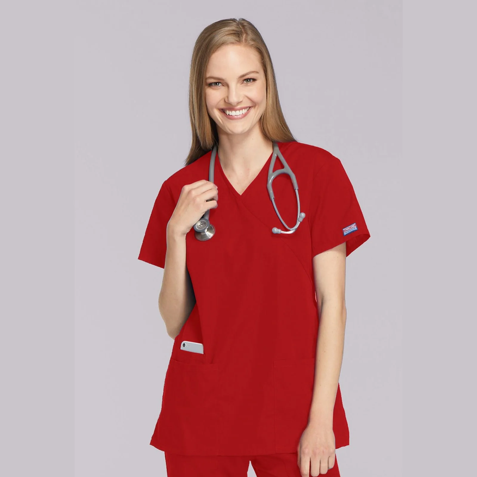 Cherokee WorkWear Women's Mock Wrap Tunic Scrub Top - Image 15