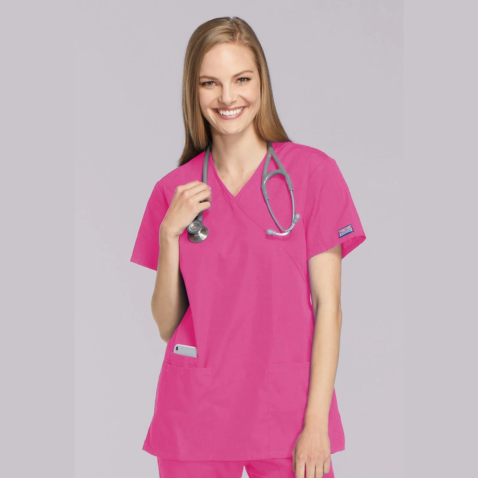 Cherokee WorkWear Women's Mock Wrap Tunic Scrub Top - Image 6