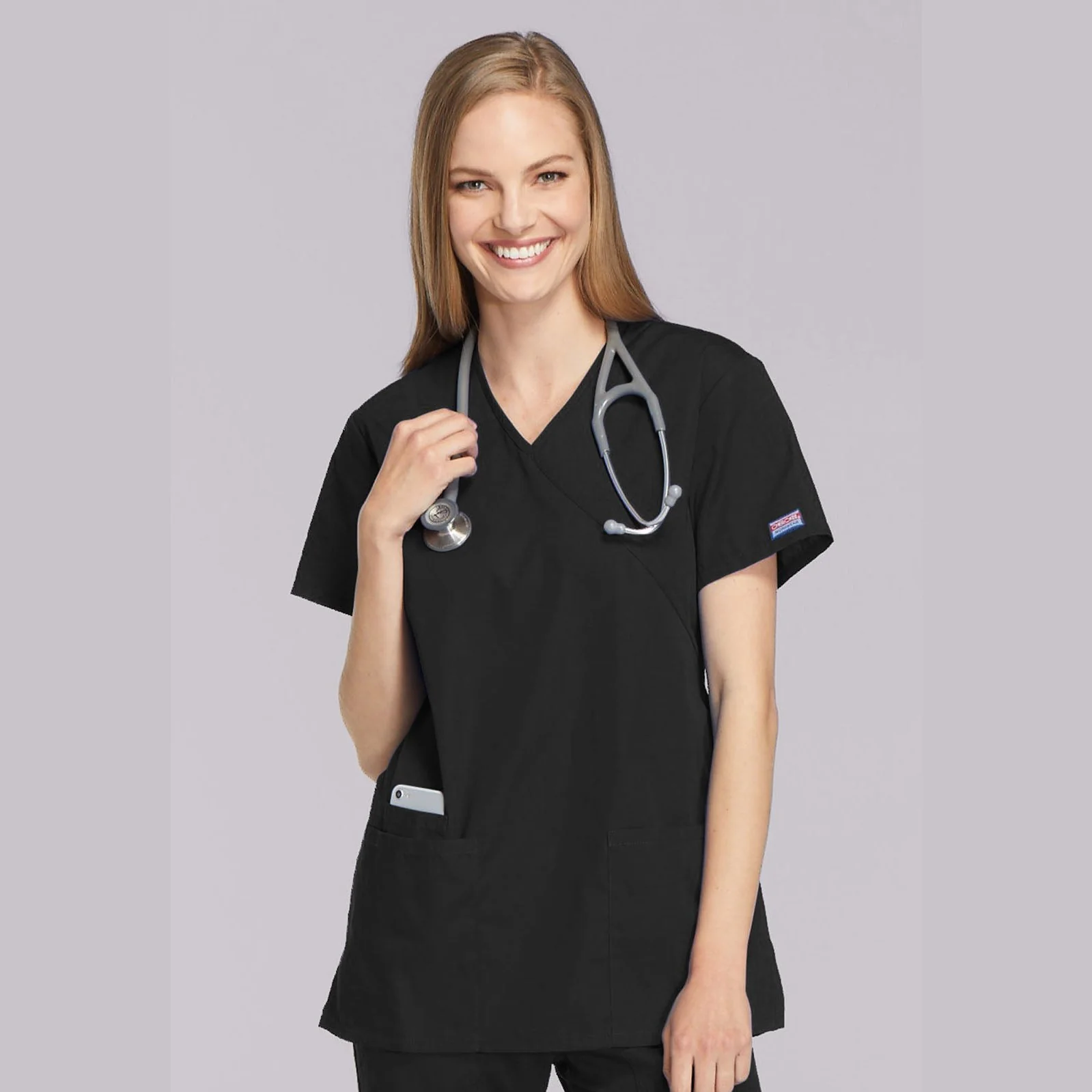 Cherokee WorkWear Women's Mock Wrap Tunic Scrub Top - Image 7