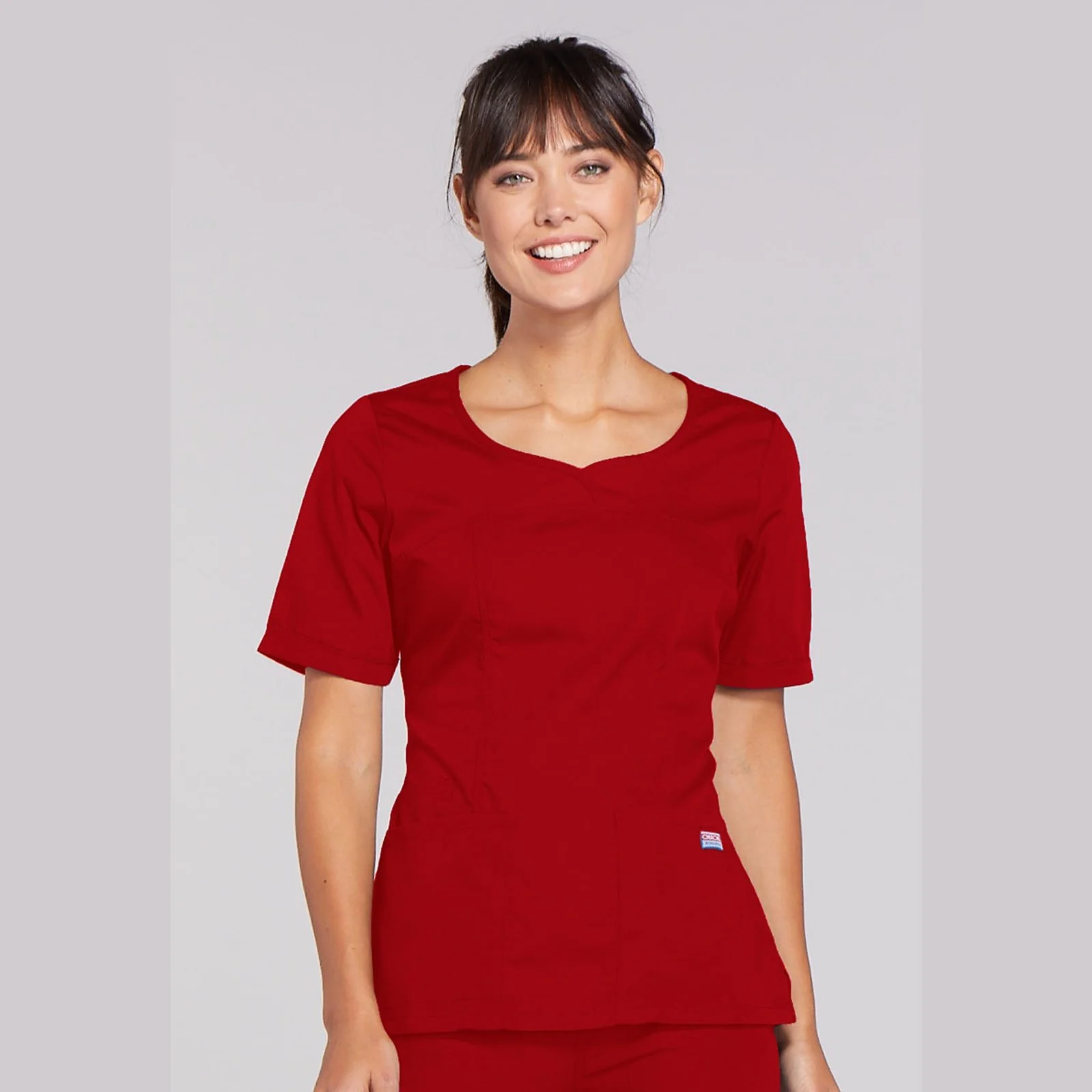 Cherokee WorkWear Women's Novelty V-Neck Scrub Top - Image 10