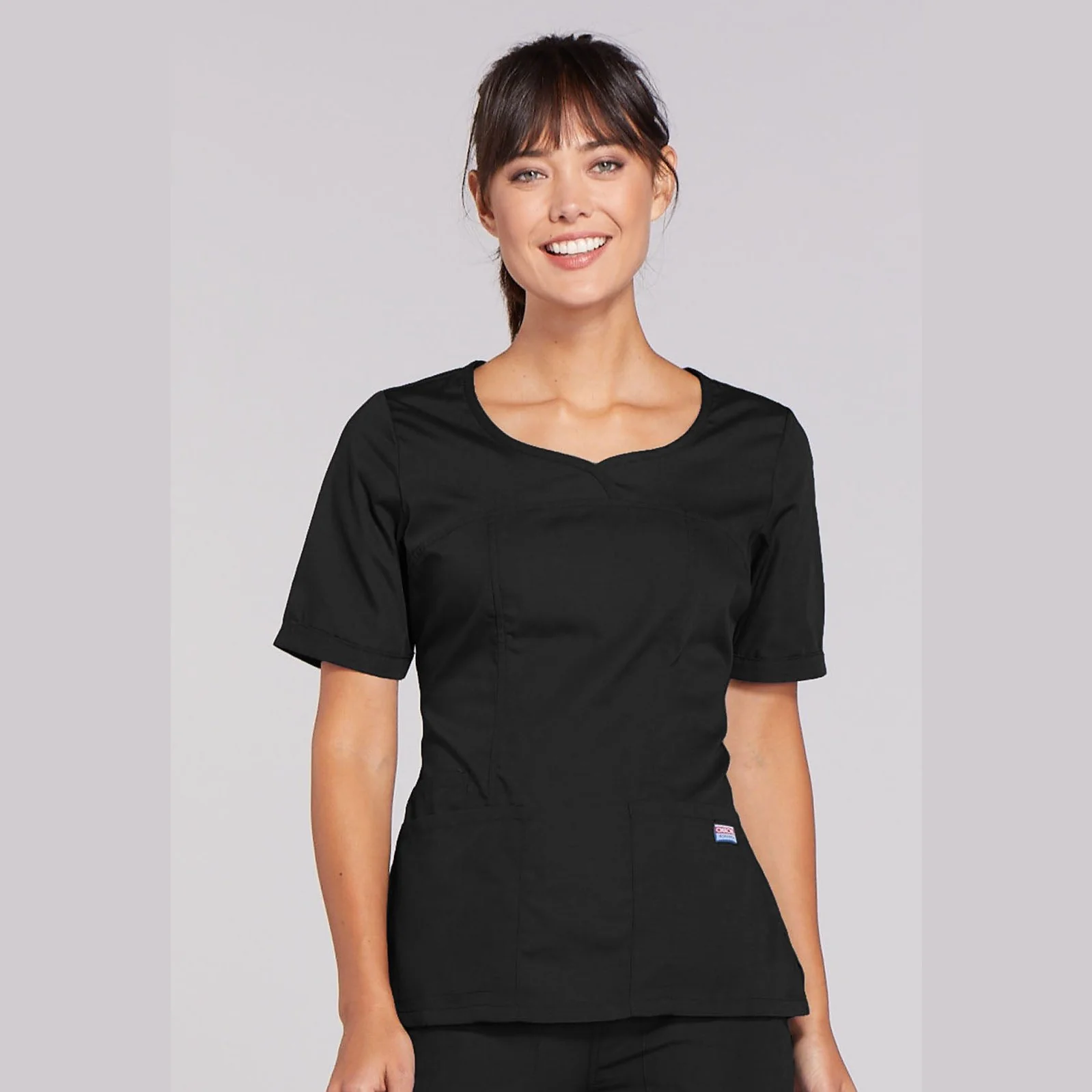 Cherokee WorkWear Women's Novelty V-Neck Scrub Top - Image 5