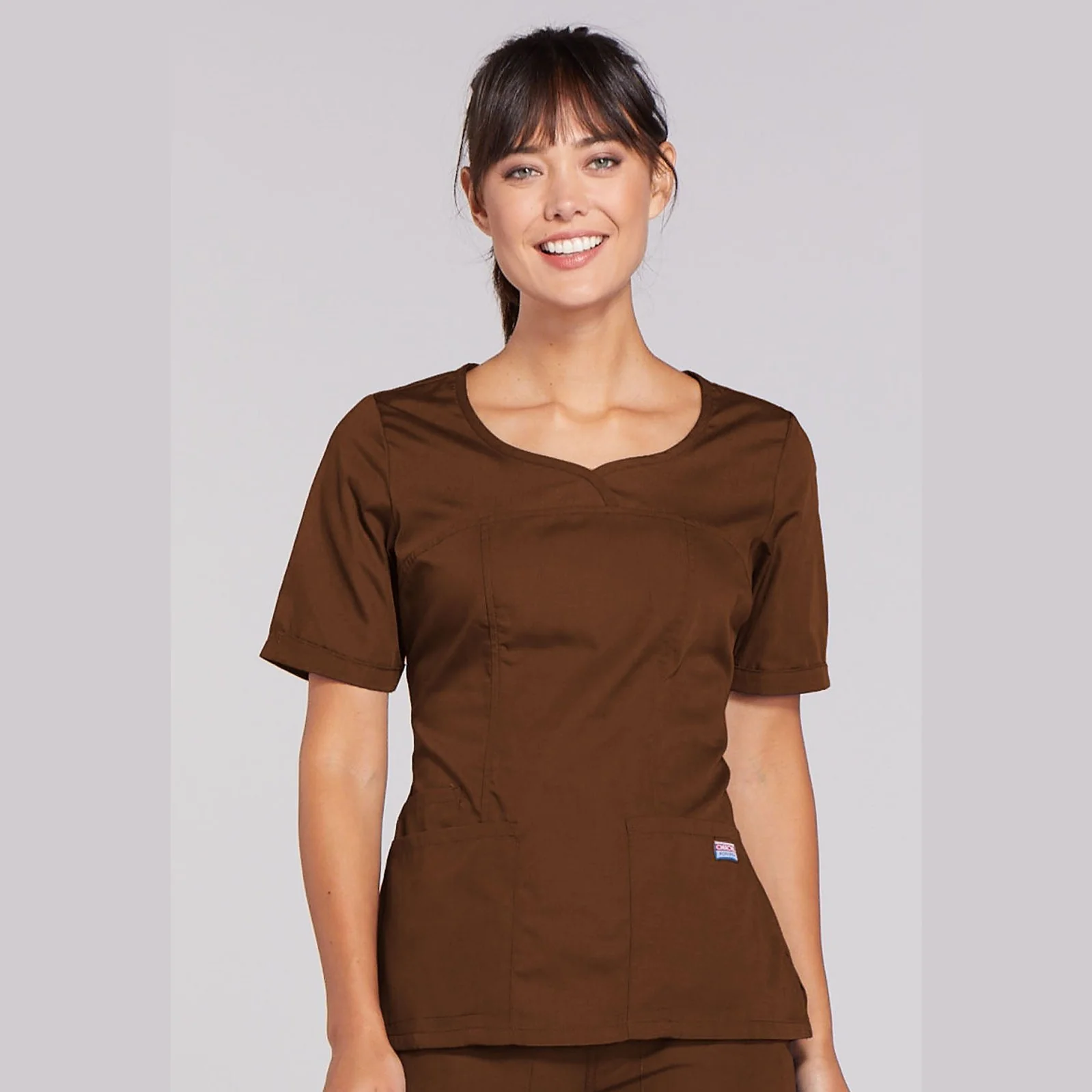 Cherokee WorkWear Women's Novelty V-Neck Scrub Top - Image 7