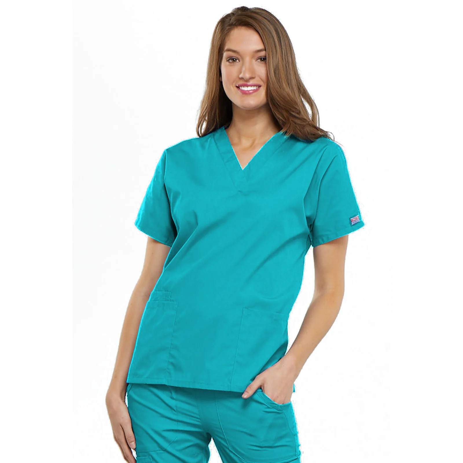 Cherokee WorkWear Women's V-Neck Tunic Scrub Top - Image 14