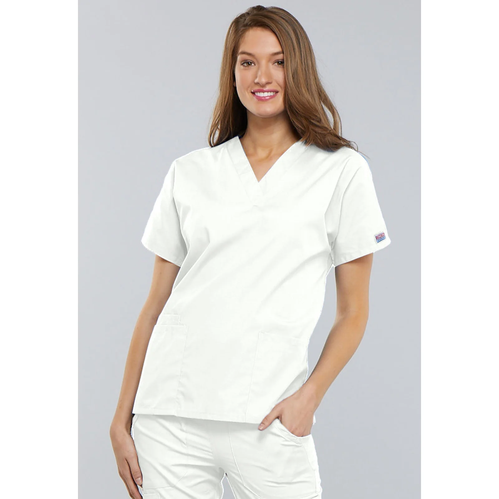 Cherokee WorkWear Women's V-Neck Tunic Scrub Top - Image 15