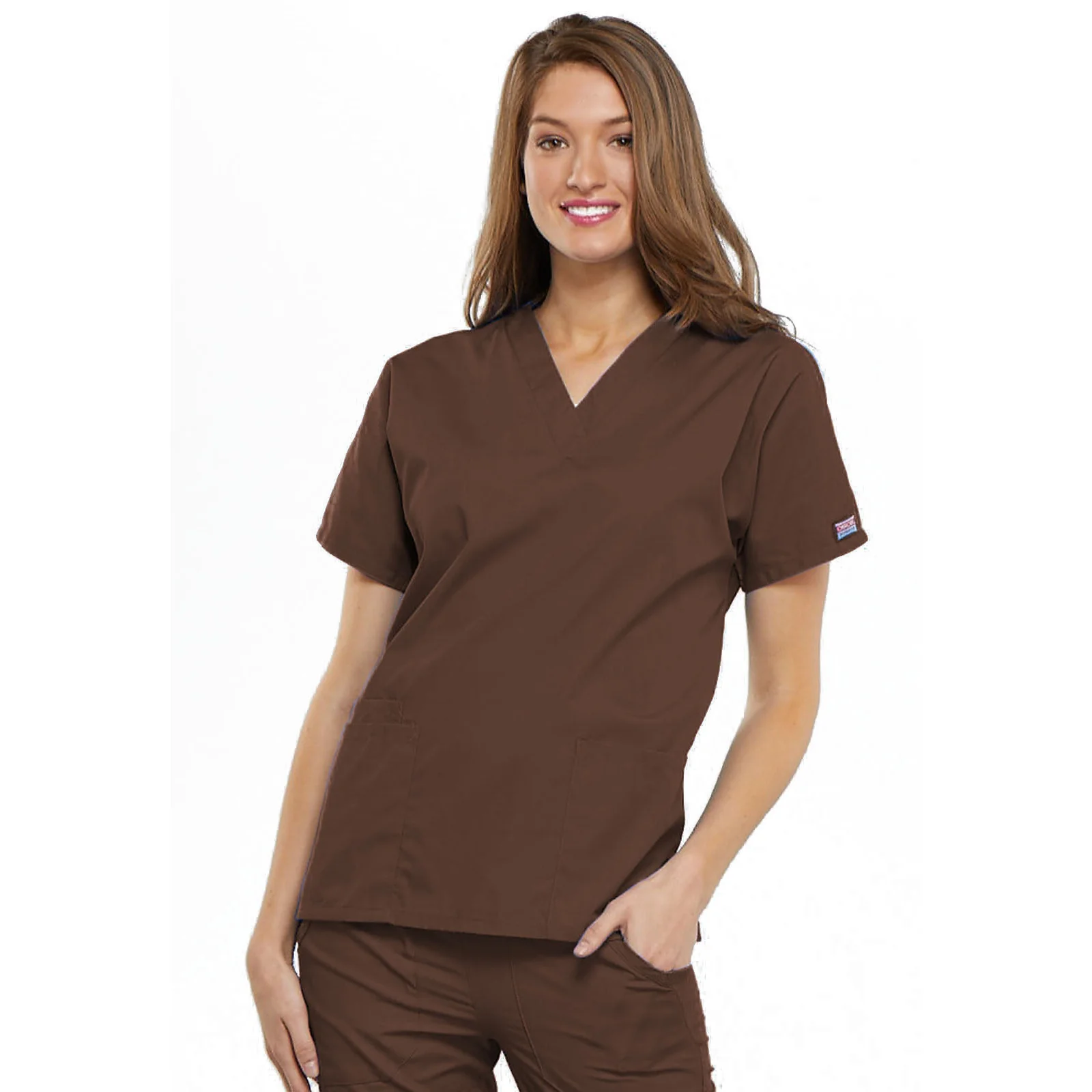 Cherokee WorkWear Women's V-Neck Tunic Scrub Top - Image 4