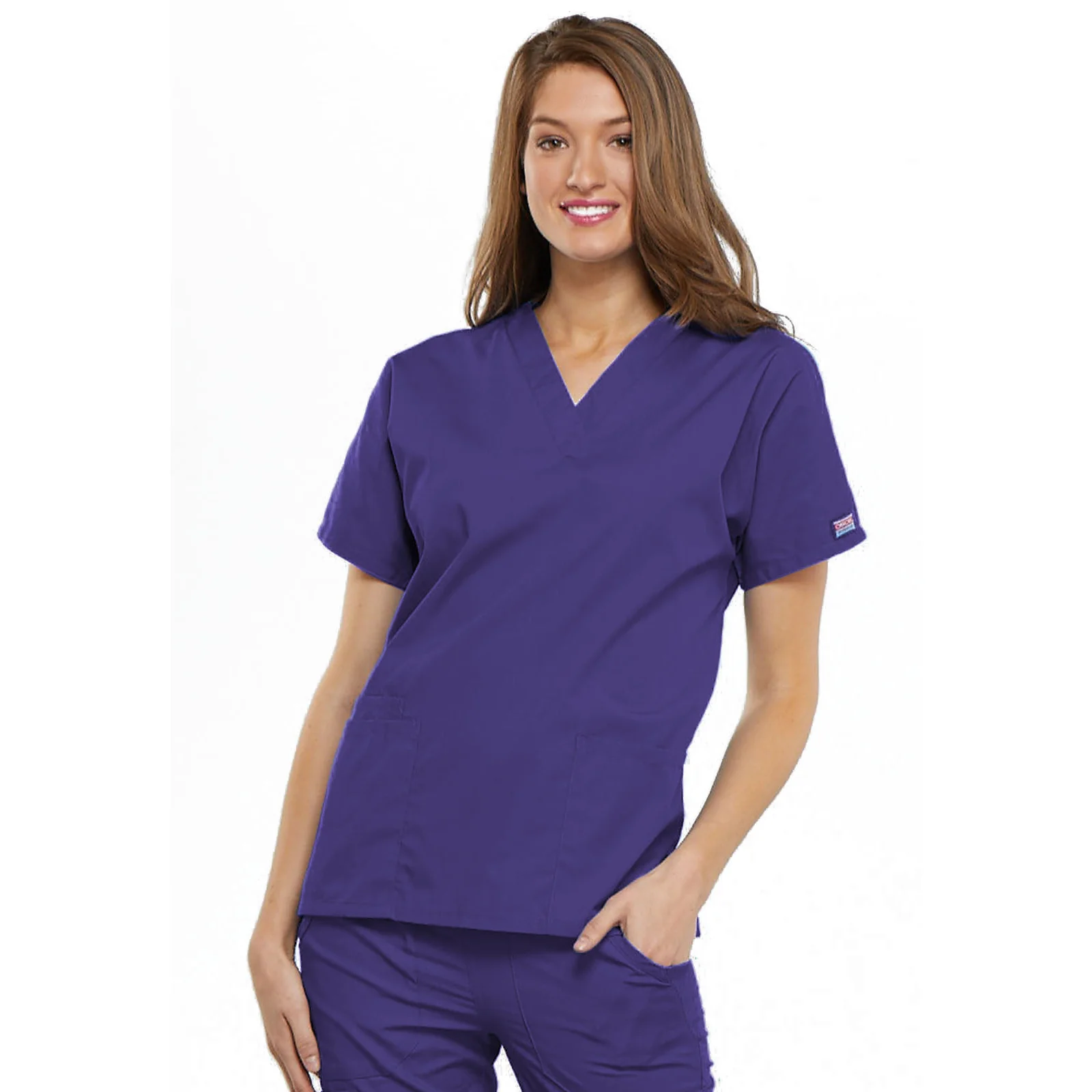 Cherokee WorkWear Women's V-Neck Tunic Scrub Top - Image 6