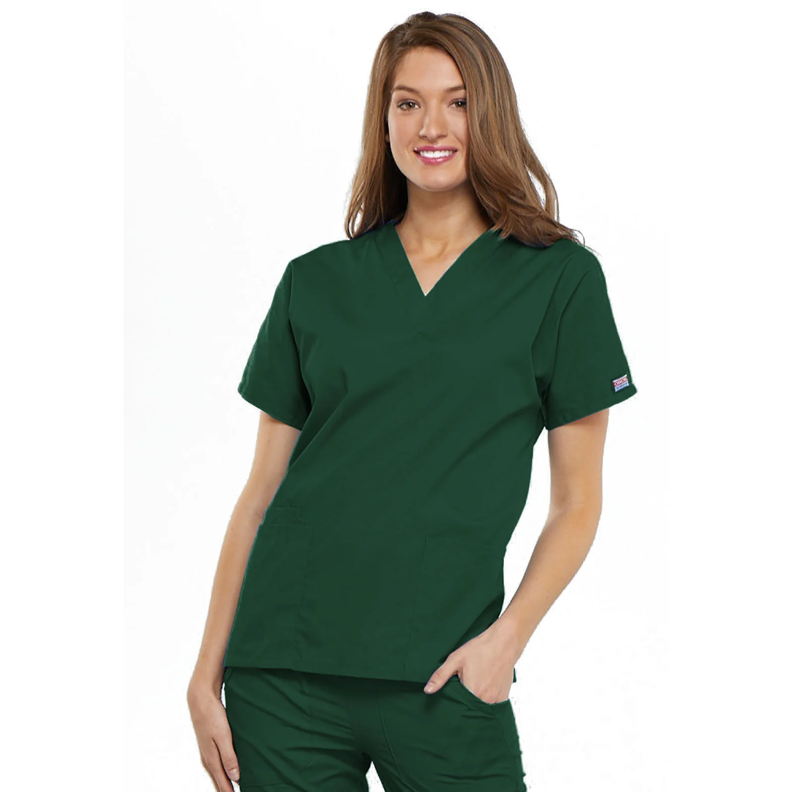 Cherokee WorkWear Women's V-Neck Tunic Scrub Top - Image 7