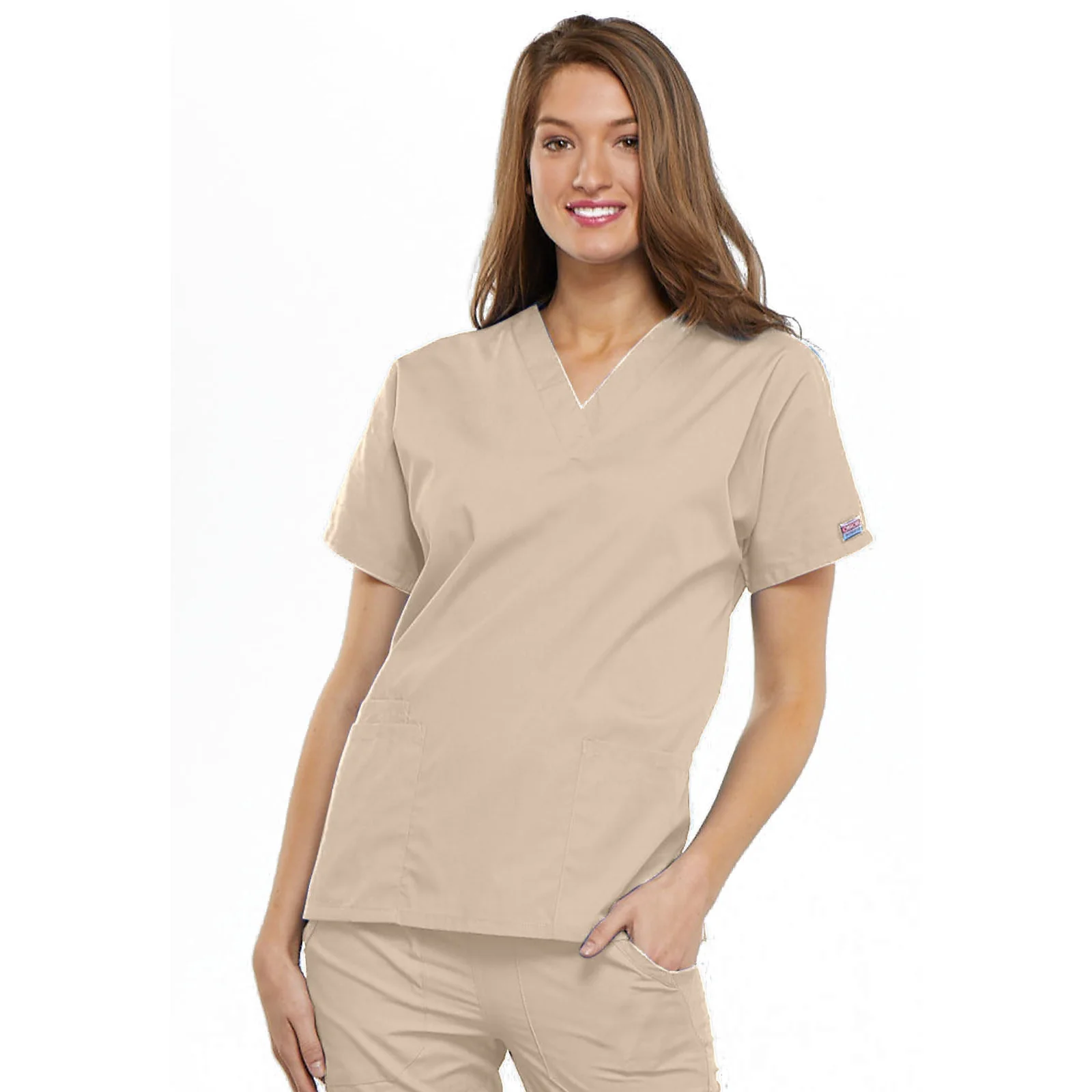 Cherokee WorkWear Women's V-Neck Tunic Scrub Top - Image 8