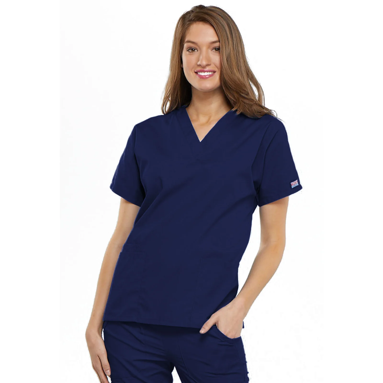 Cherokee WorkWear Women's V-Neck Tunic Scrub Top - Image 9