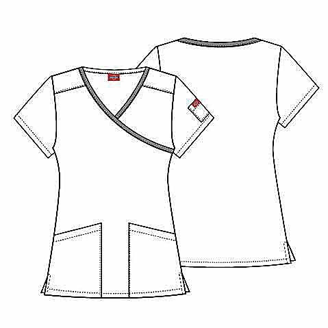 Dickies EDS Women's Mock Wrap Scrub Top - Image 3