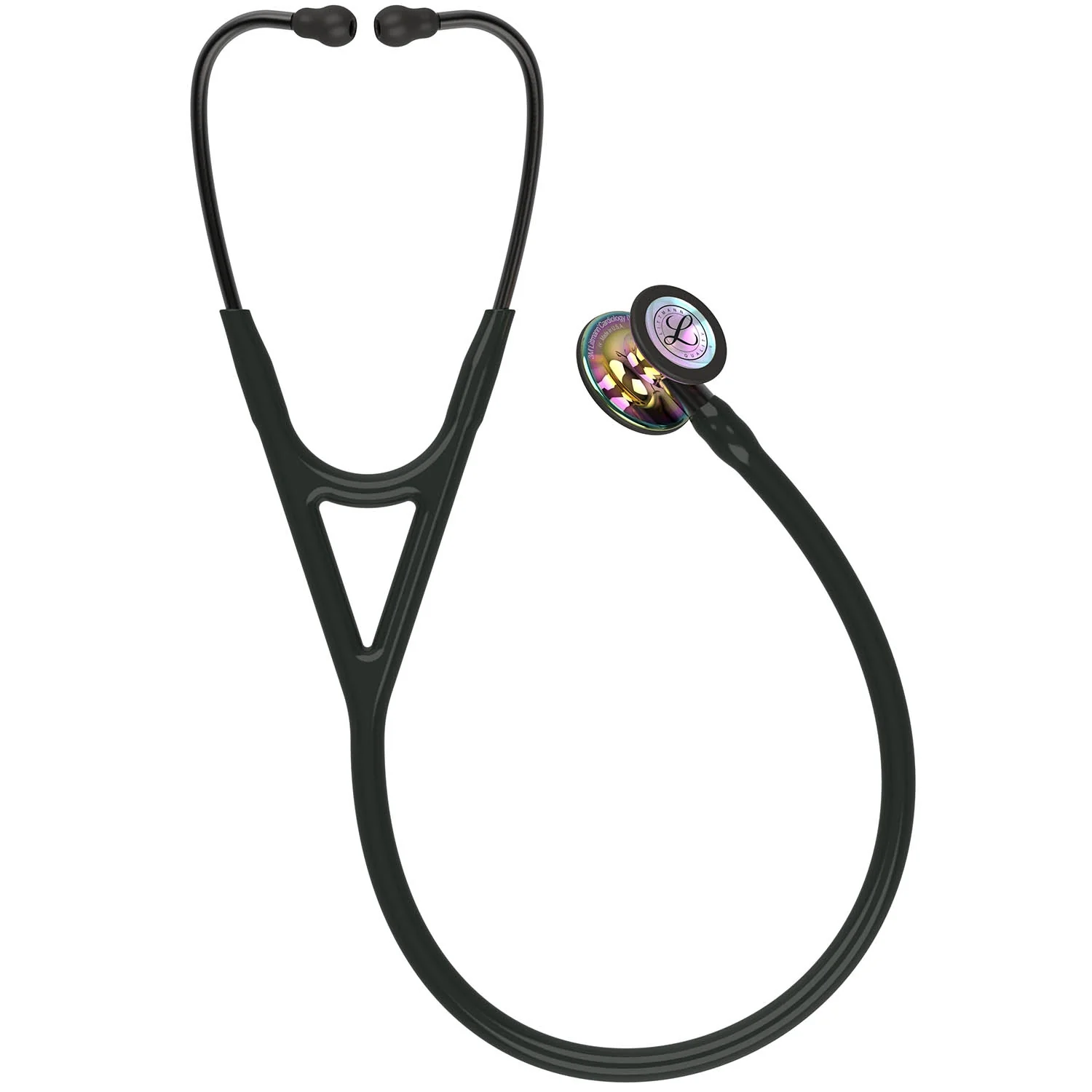 Littmann Cardiology IV Diagnostic Stethoscope: Polished Rainbow & Black - Smoke Stem 6240 - Image 3