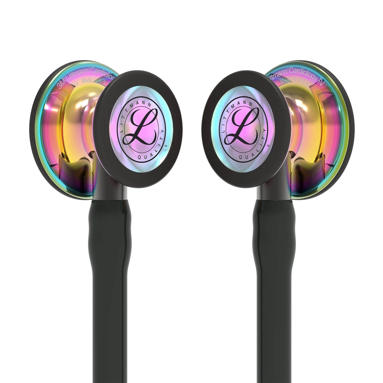Littmann Cardiology IV Diagnostic Stethoscope: Polished Rainbow & Black - Smoke Stem 6240 - Image 4