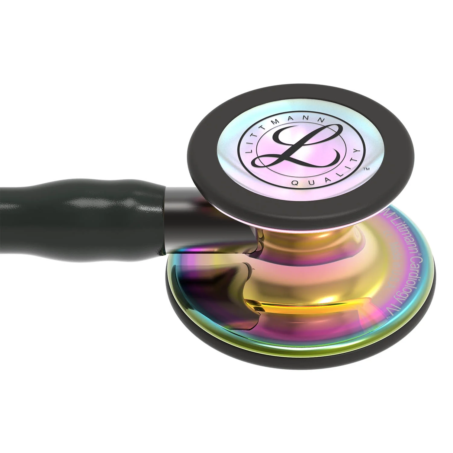 Littmann Cardiology IV Diagnostic Stethoscope: Polished Rainbow & Black - Smoke Stem 6240 - Image 5