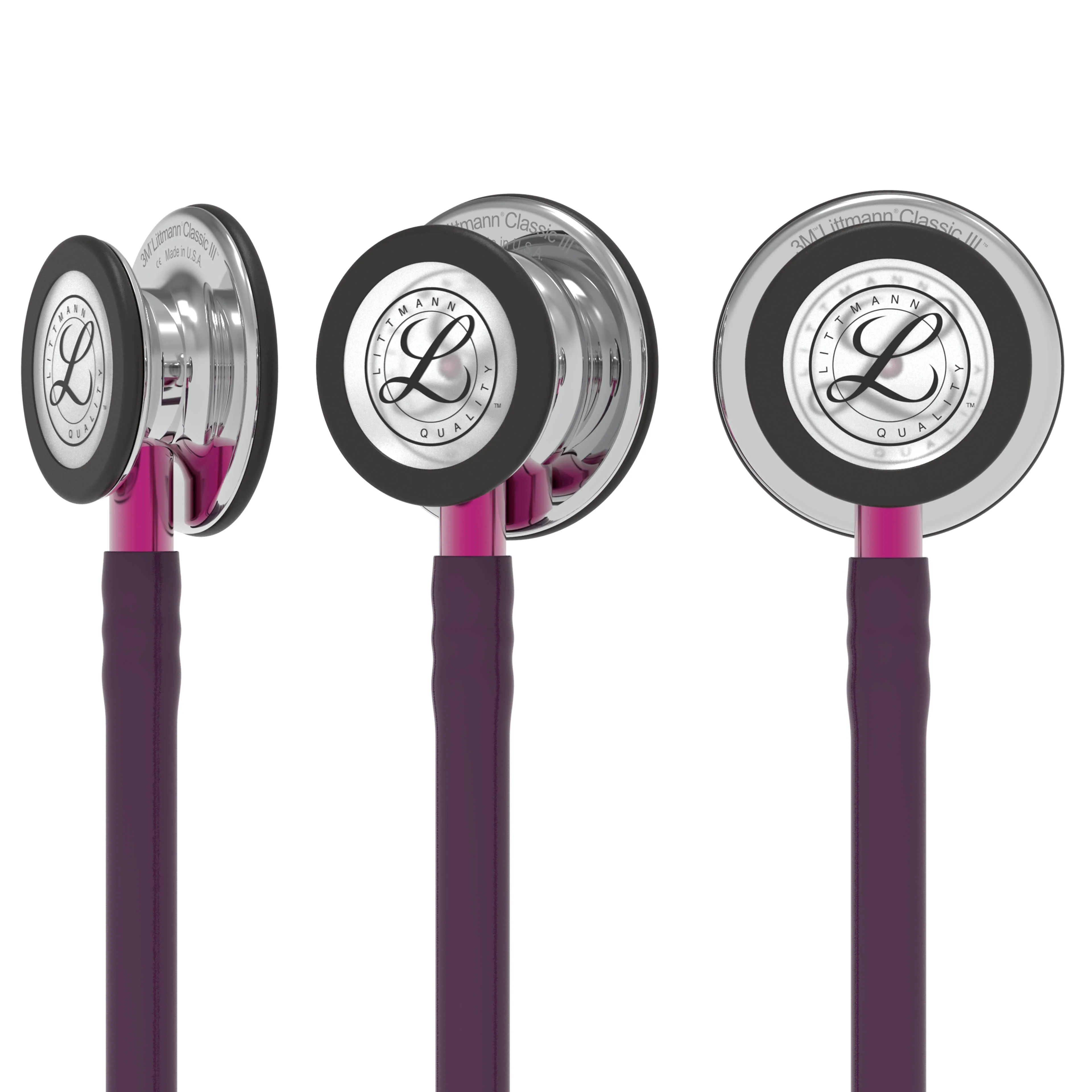 Littmann Classic III Monitoring Stethoscope: Mirror & Plum - Pink Stem 5960 - Image 4