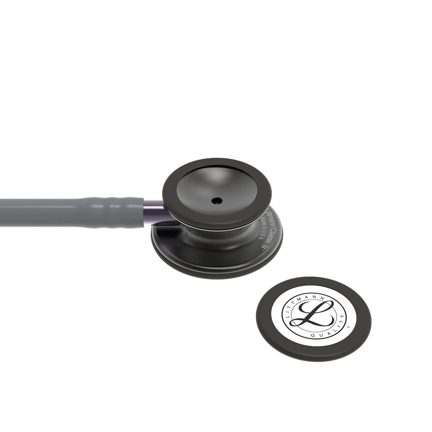 Littmann Classic III Monitoring Stethoscope: Smoke & Gray - Violet Stem 5873 - Image 7