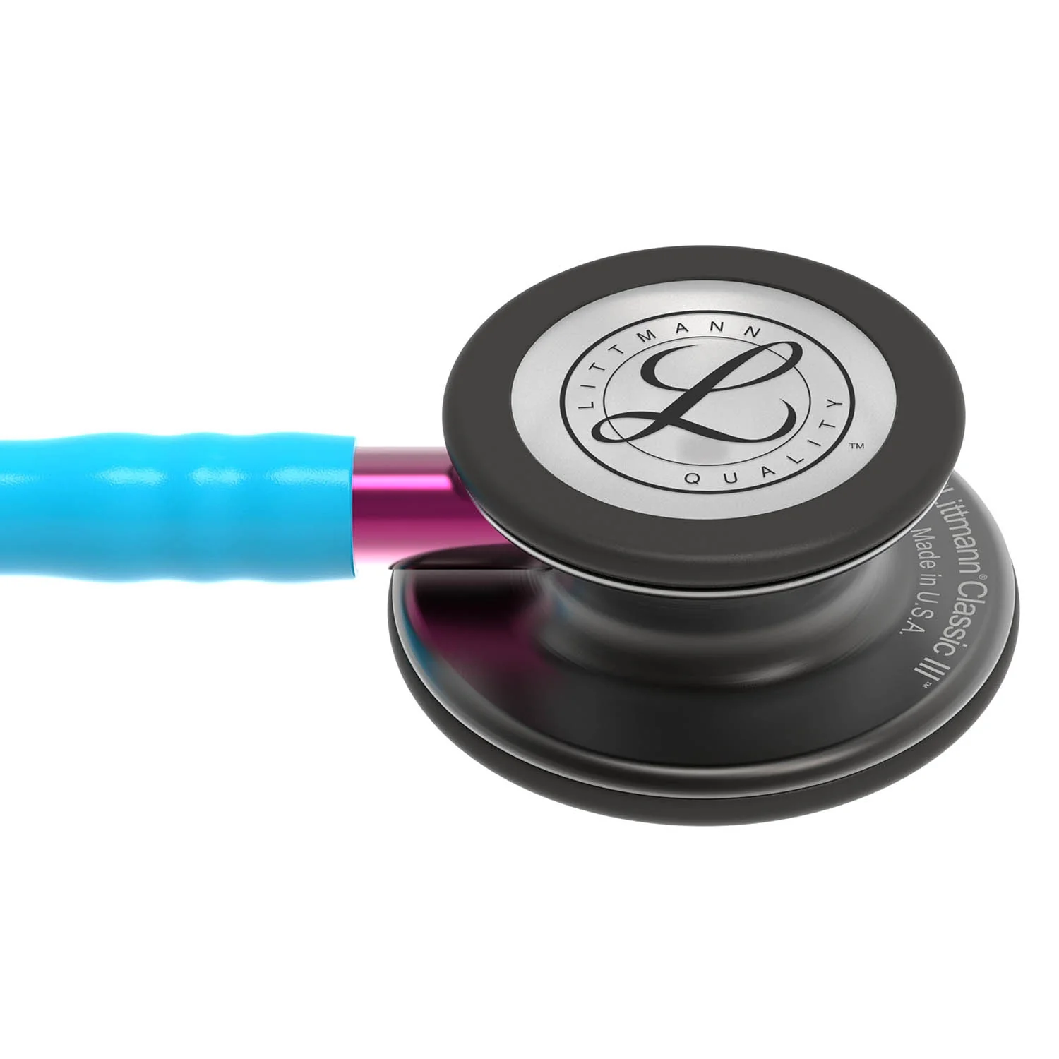Littmann Classic III Monitoring Stethoscope: Smoke & Turquoise - Pink Stem 5872 - Image 6