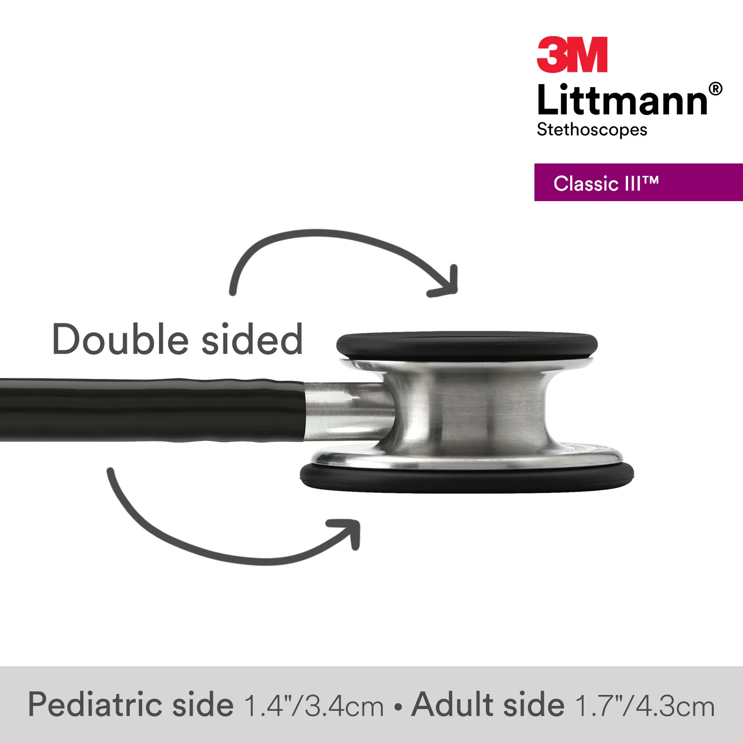 Littmann Classic III Monitoring Stethoscope: Black 5620 - Image 8