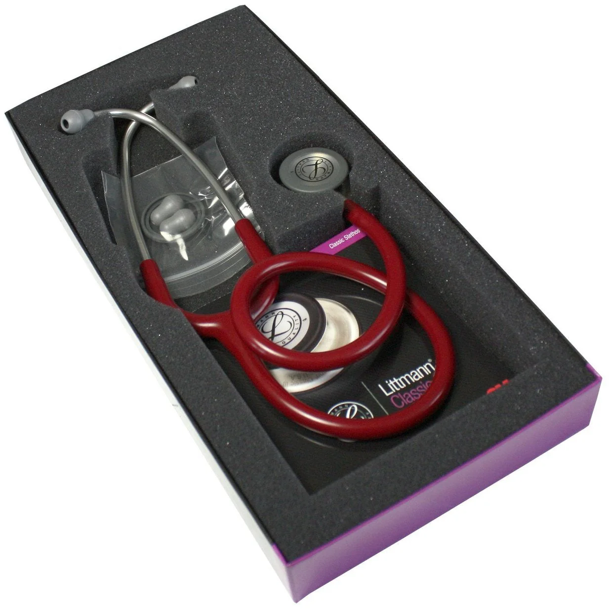 Littmann Classic III Monitoring Stethoscope: Burgundy 5627 - Image 9