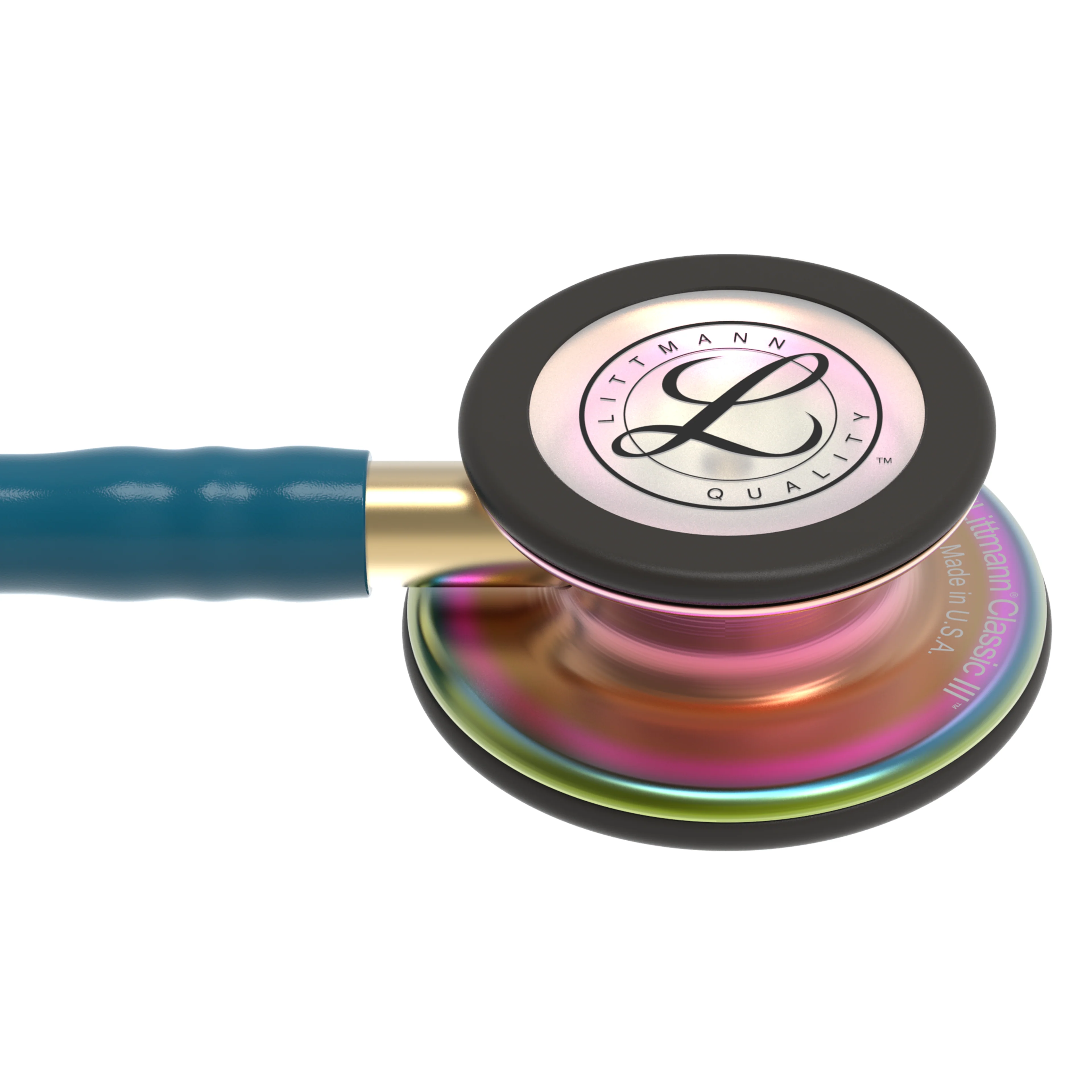 Littmann Classic III Monitoring Stethoscope: Caribbean Blue Rainbow 5807 - Image 8